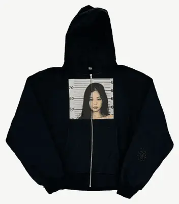 Jennie Kim Hoodie – Vintage Face Print