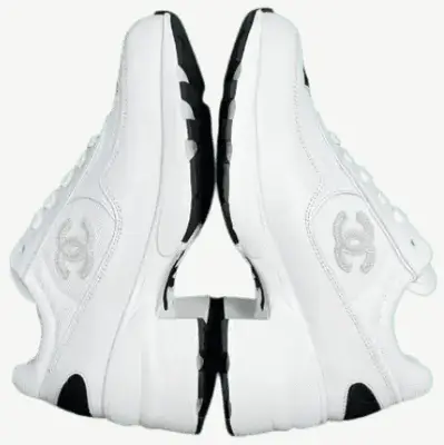 Chanel White Black Sneakers