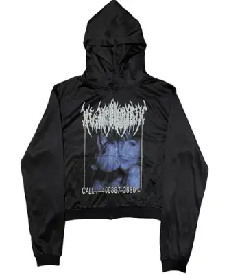 RYE CHASIN Black Mesh Zip-Up Hoodie