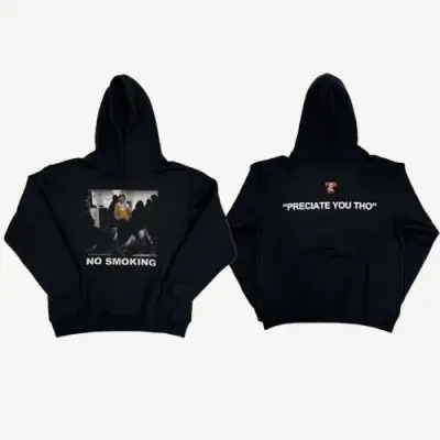 No Smoking Slogan Hoodie – Photo Front, Quote Back