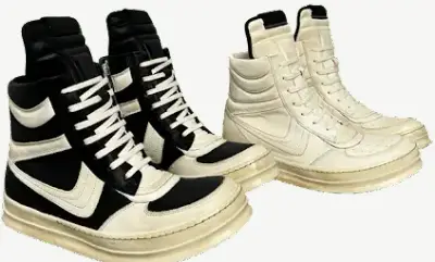 Rick Owens Sun Faded Geobasket High Top Sneakers